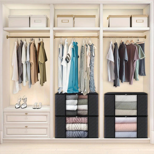 4x 90L Clothes Storage Bags Zipped Organizer Underbed Wardrobe Cube Closet Boxes - New 🏴