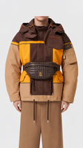 COLOUR BLOCK OVERSIZED PARKA WITH DETACHABLE WARMER - Authenticity Guaranteed