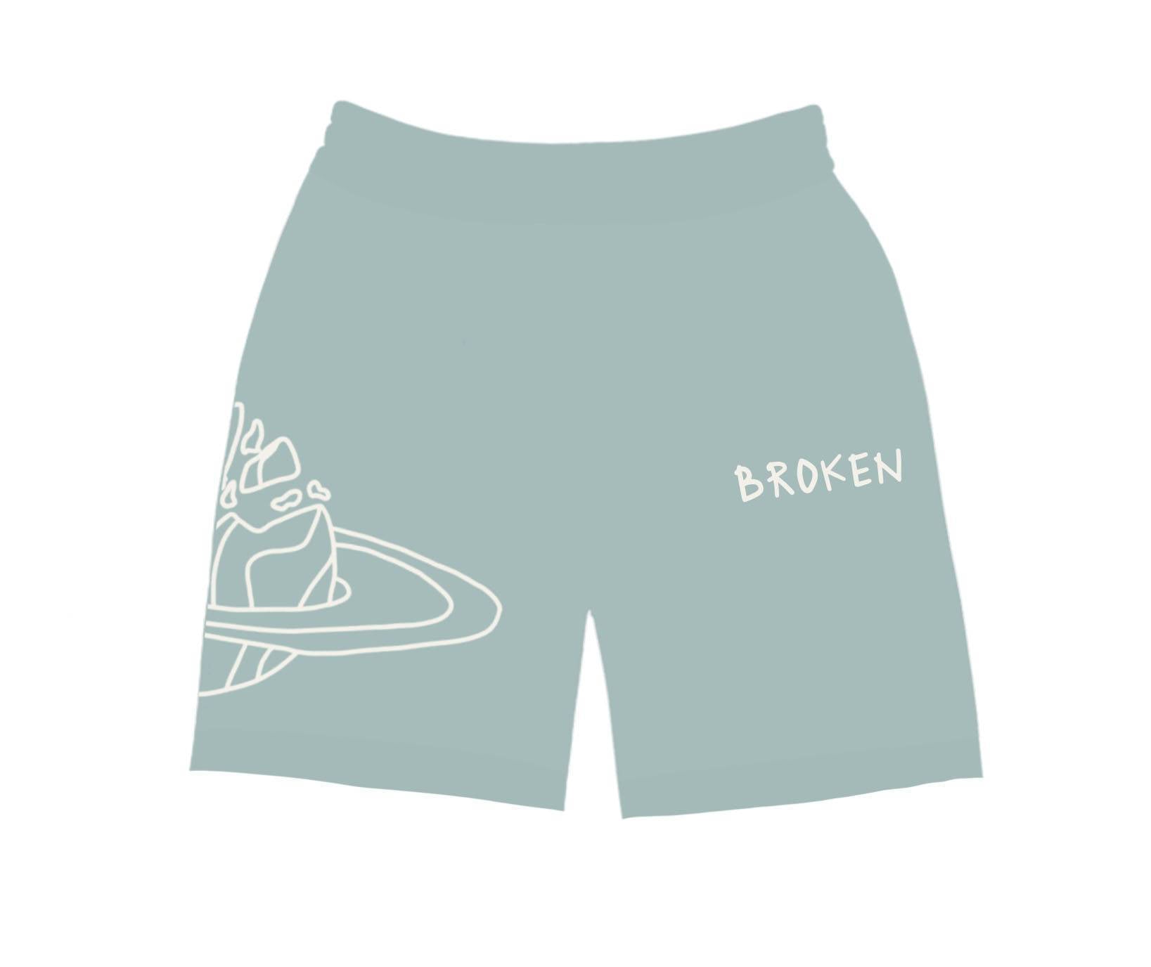 Broken Planet Logo Print Everyday Streetwear Shorts Men's⚫️☑️