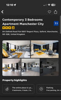 Contemporary 3 Bedrooms Apartment Manchester City 1 night July 17th-18th Fri-sat. RRP £238