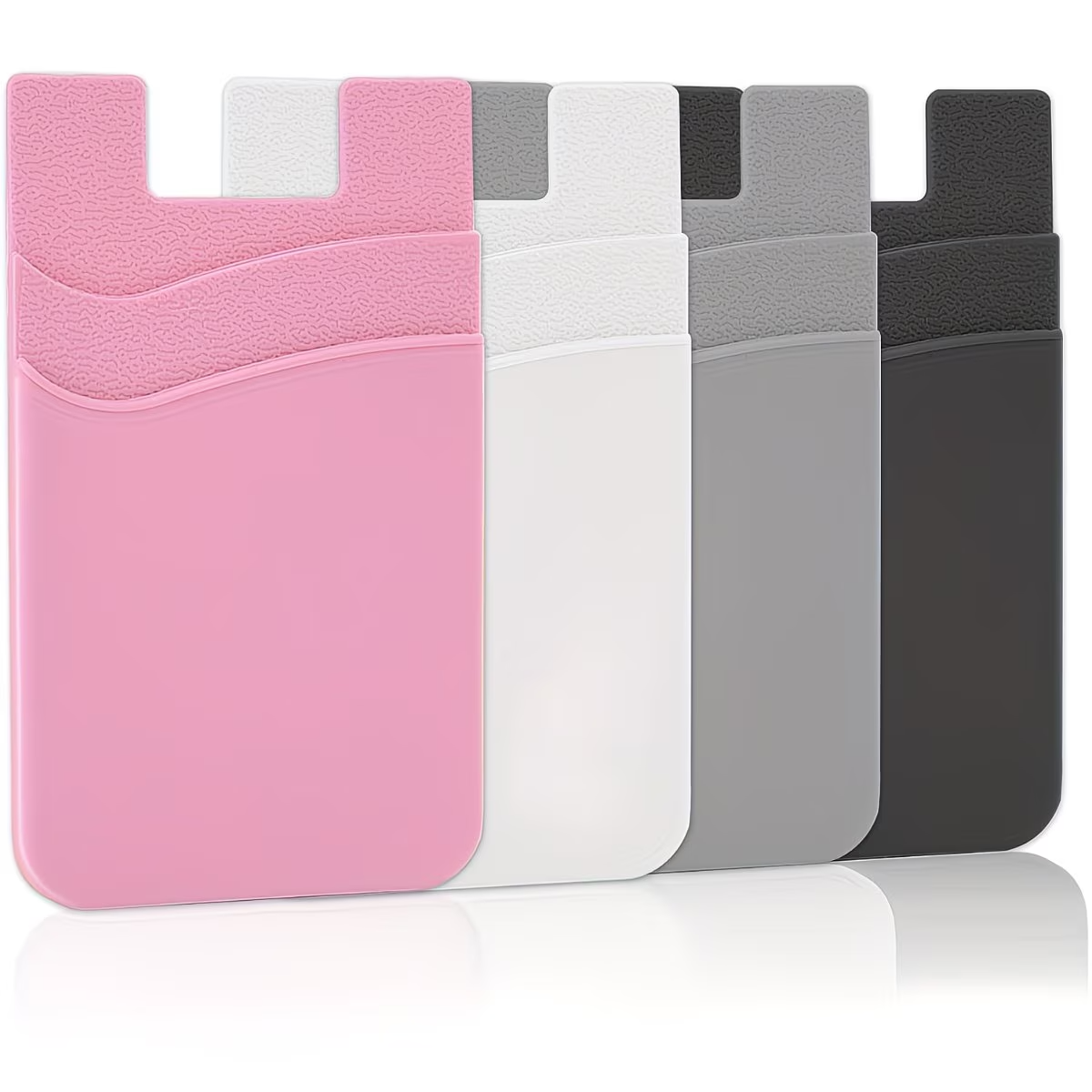 Silicone Credit Card ID Cash Holder Wallet Pouch Stick-On Mobile Phone Pocket - New 🏴