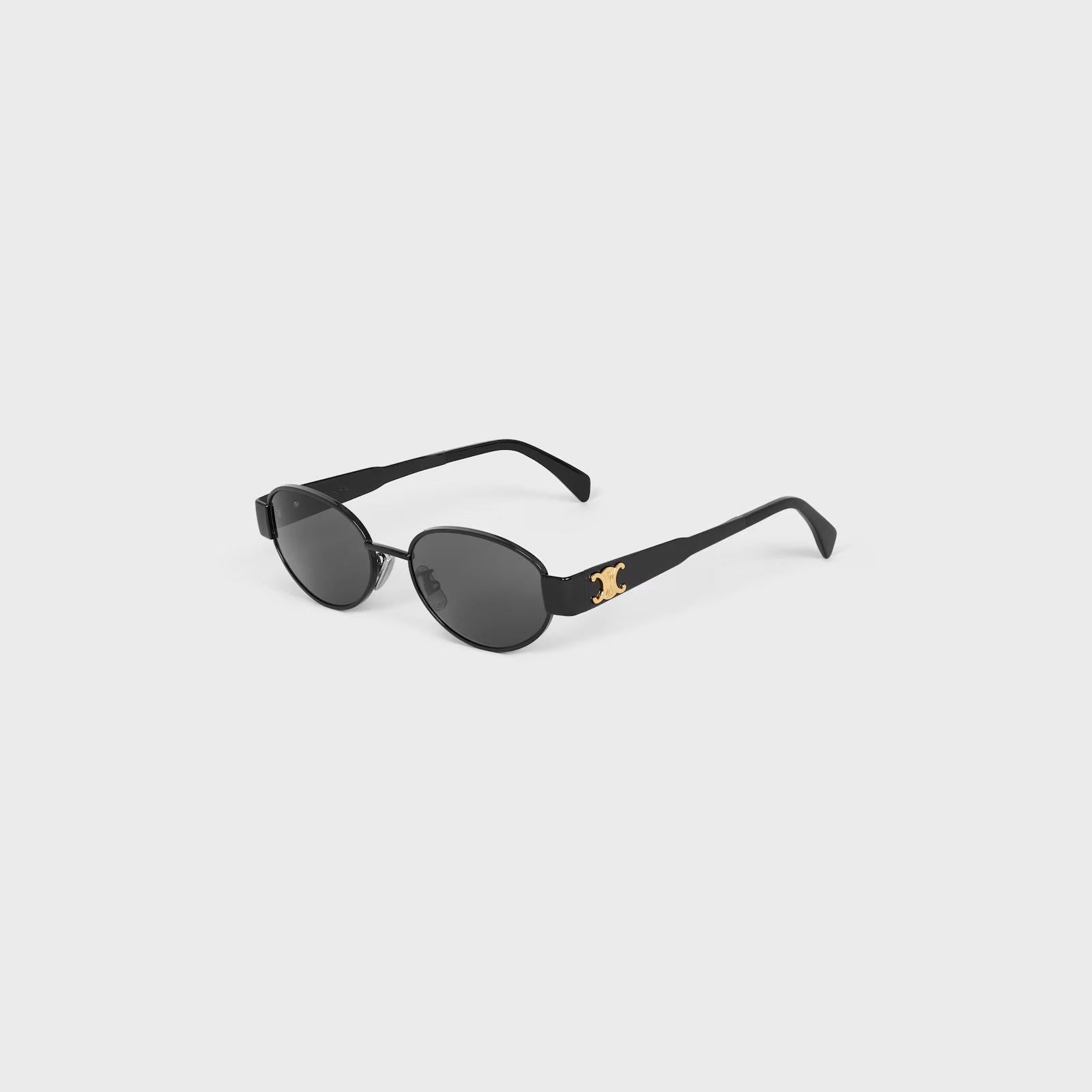 NEW Metal Triomphe Celine CL40235U Gold/Black Oval Women's Sunglasses 🏴