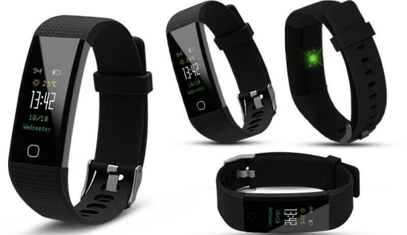 Aquarius Heart Rate Monitoring Touch Screen Fitness Tracker AQ125HR, Black