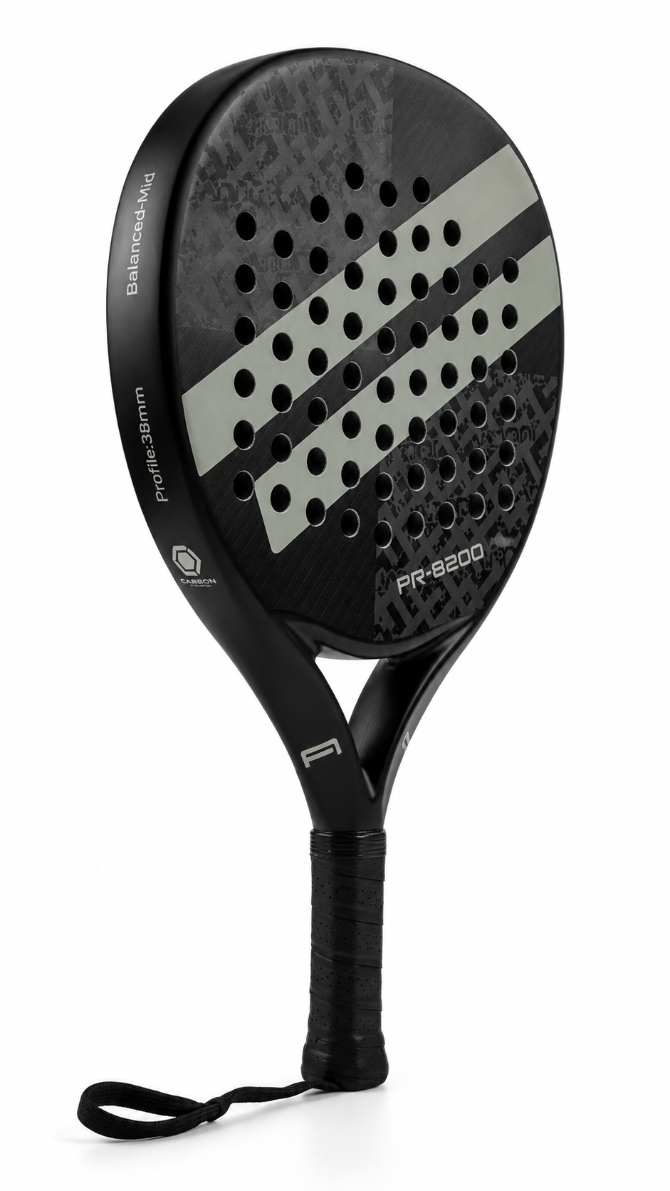 Ianoni Padel Racket Carbon Fiber EVA Foam Core Paddle Tennis Racquet Grey 360g