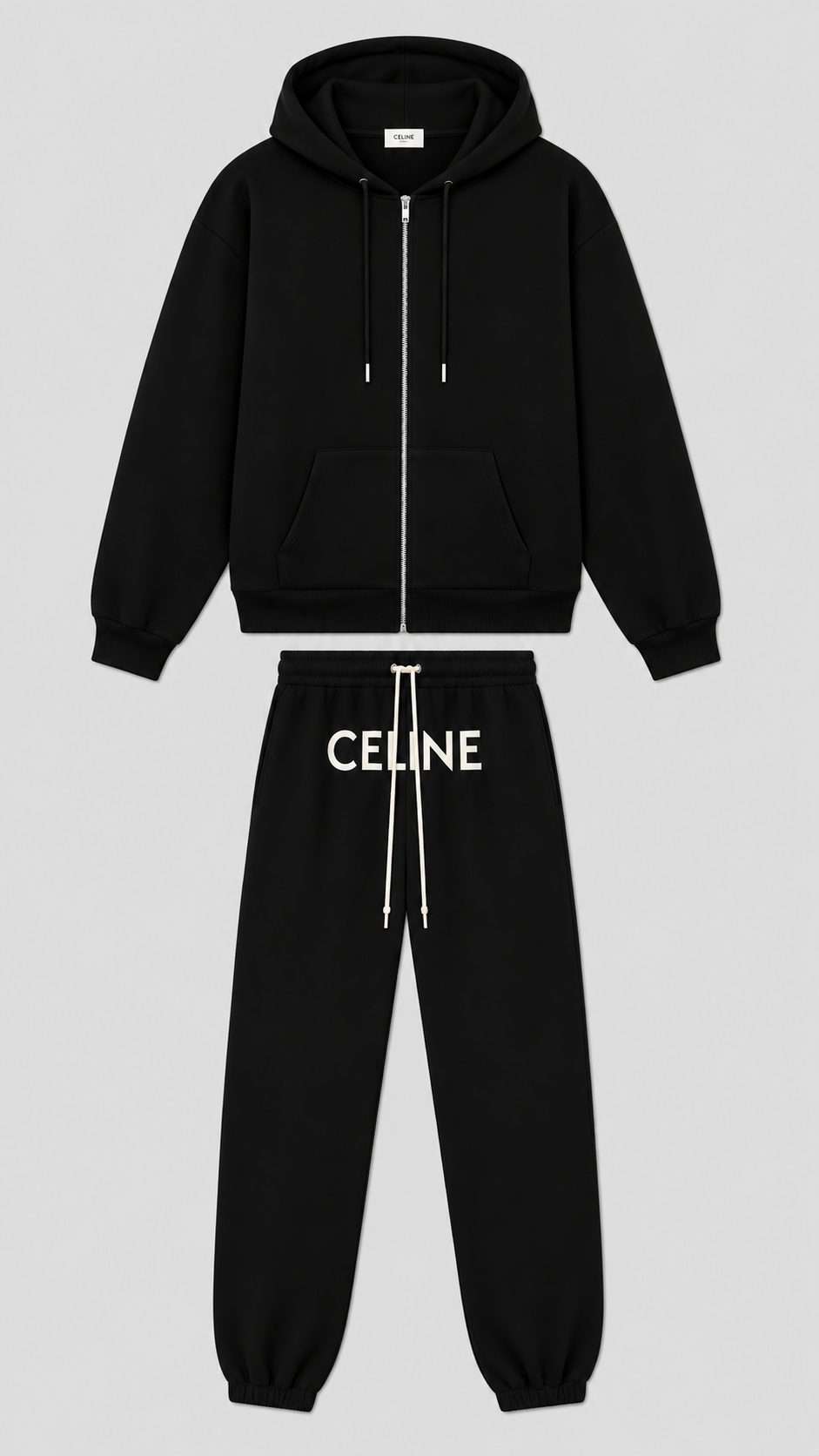 CELINE Zipped Track Tracksuit Cotton Fleece