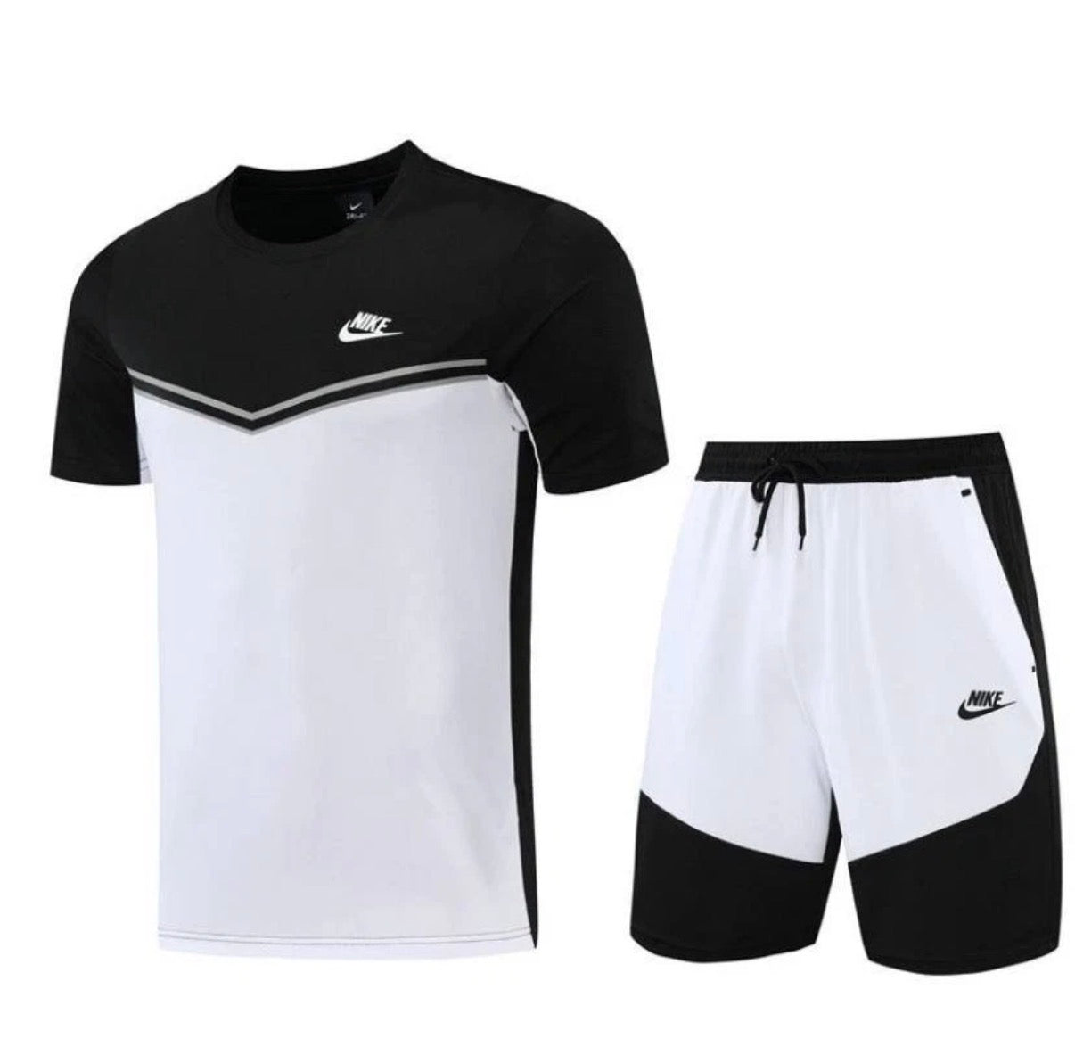 Nike Dri-Fit Set | Men’s T-Shirt & Shorts | White/Black | Gym/Running | M L XL🏴☑️