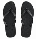 Gucci Monogram Flip Flops - 7.5