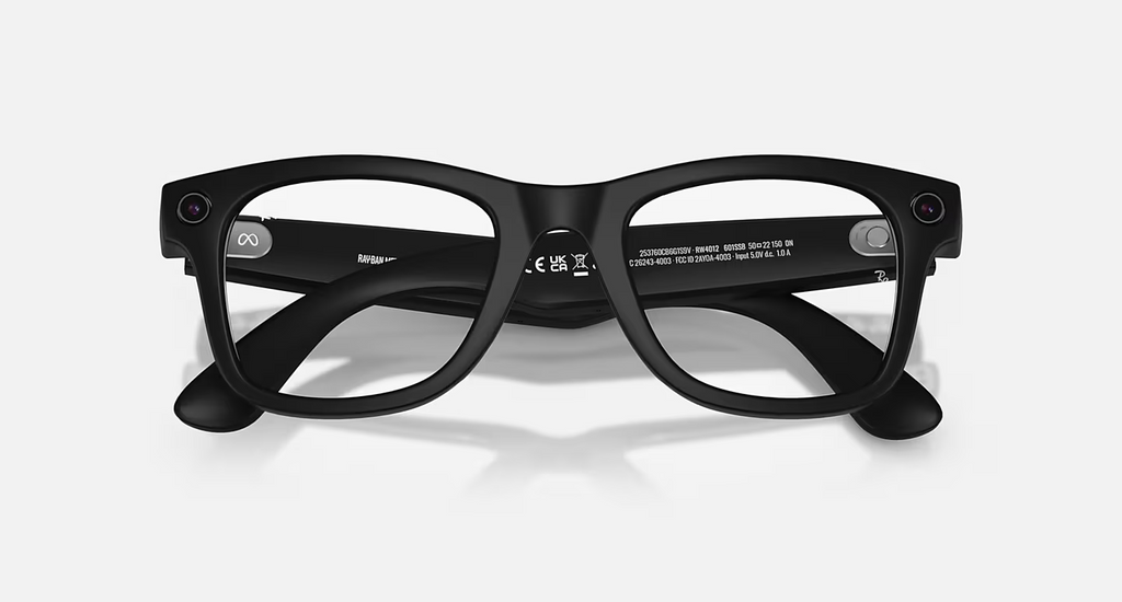 RAY-BAN META WAYFARER GEN 2 RW4012 MATTE BLACK CLEAR STANDARD SIZE NEW  🏴