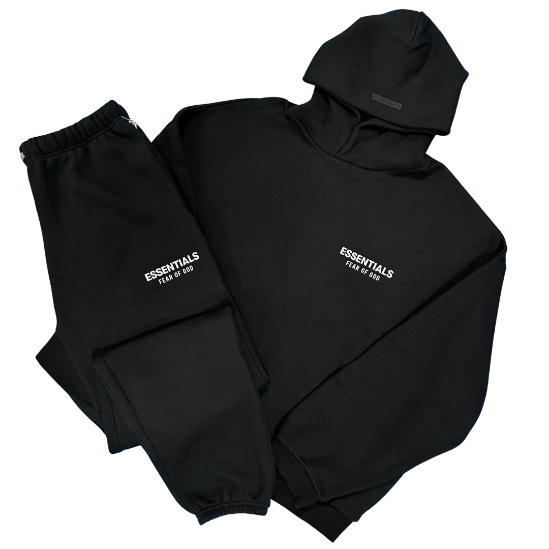 FEAR OF GOD ESSENTIALS BLACK TRACKSUIT (SS25)