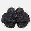 Louis Vuitton Black Monogram Nylon Velcro Flats Slides Like new ⚫️☑️