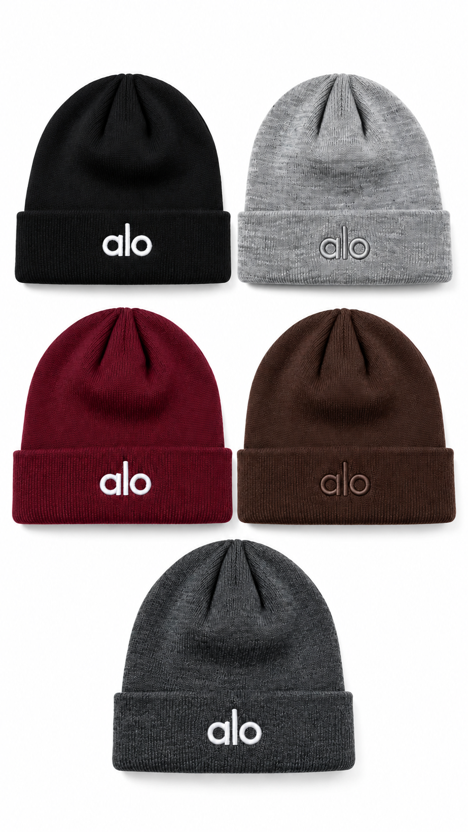 Alo Yoga Notable Beanie Black – Ribbed Knit Warm Stretch Casual UK