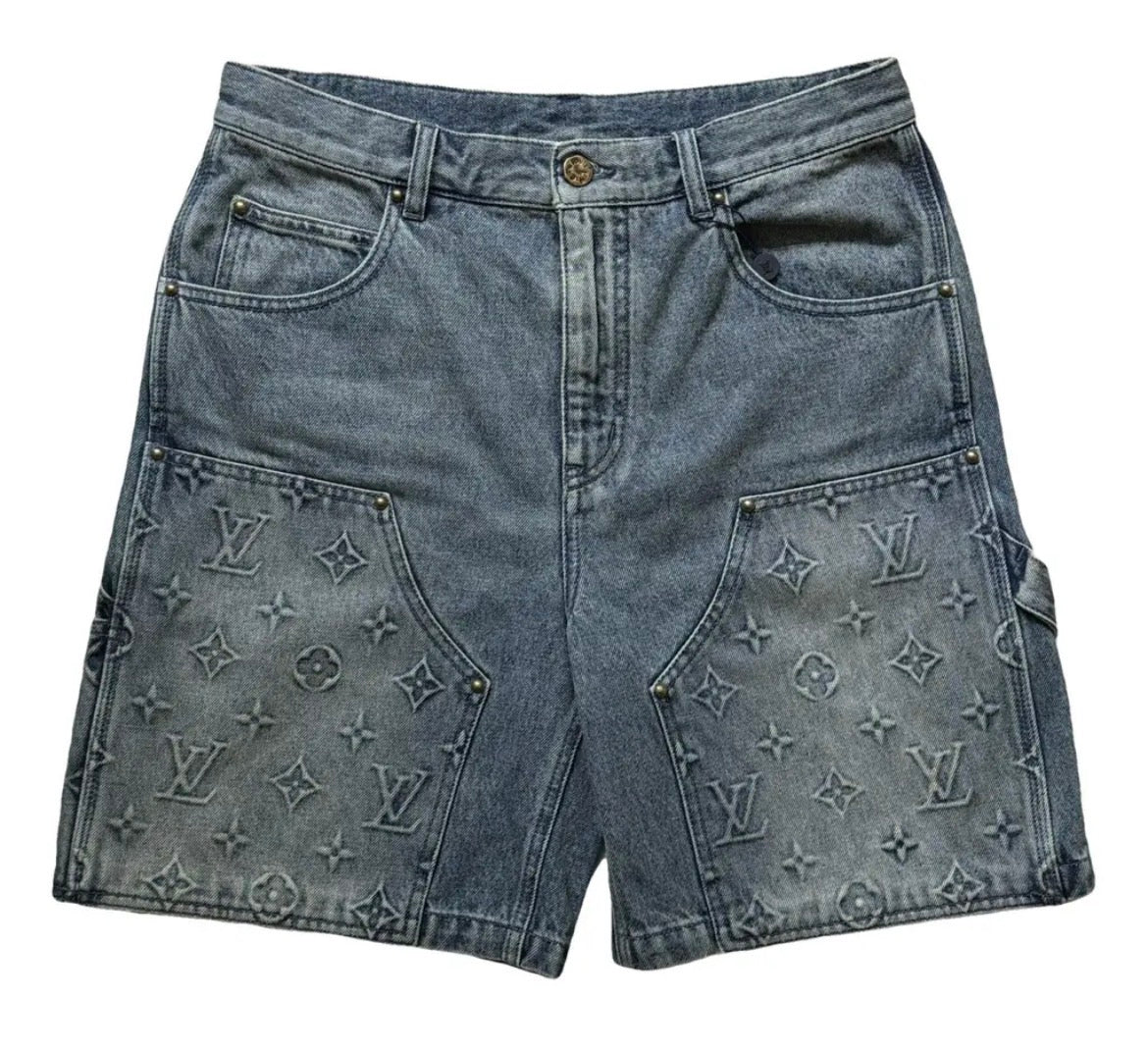 Louis Vuitton Monogram Workwear Denim Shorts - M