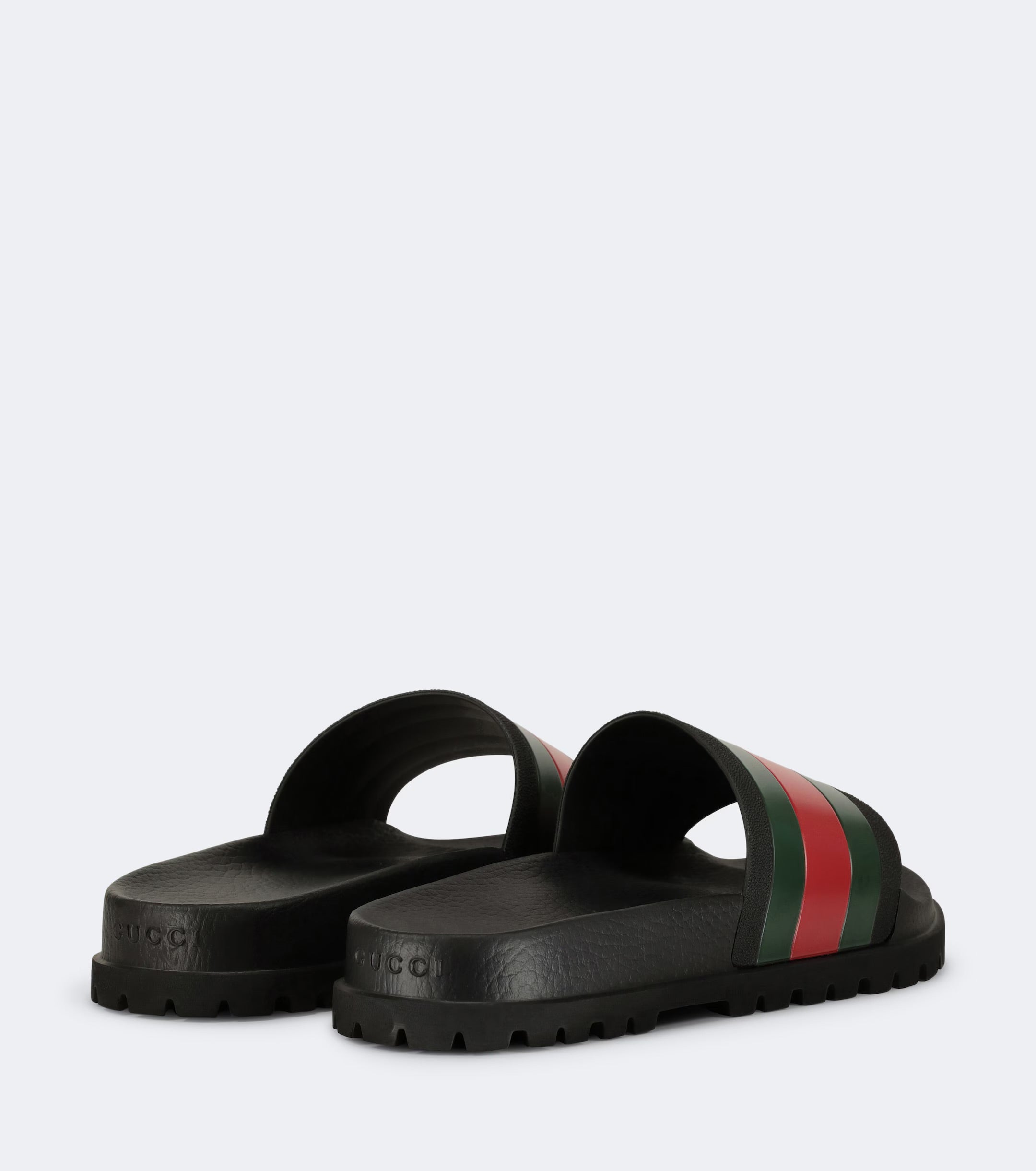 Gucci Men's Web Rubber Slide Sandals ‘Black GRB’ - Multiple Sizes