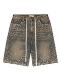 Vale Forever Valler Dreams Rainstorm embellished shorts Mid Wash✔️