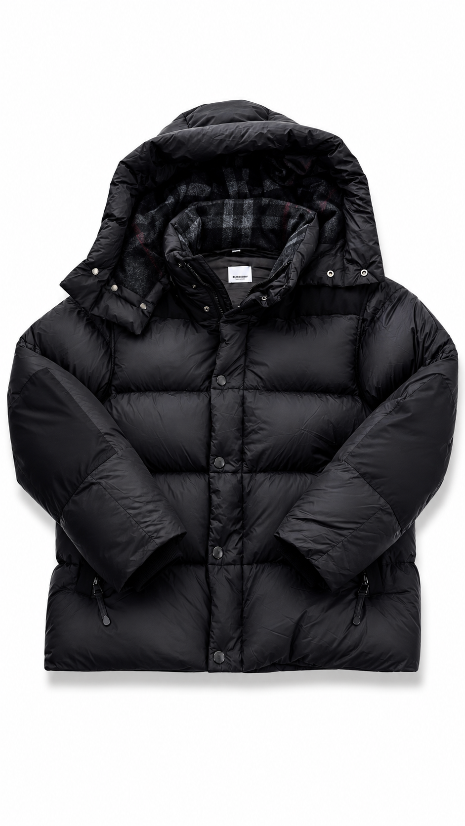 Burberry Puffer Jacket Small Men’s Black Nova Check- Authenticity Guaranteed