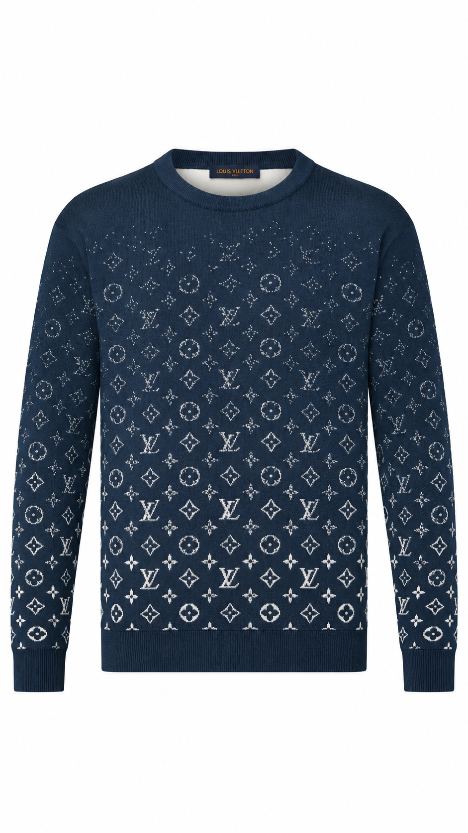 LVSE Monogram Degrade Crewneck - Navy