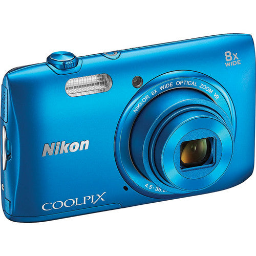 Nikon COOLPIX S3600 Digital Camera 20.1MP 8x Optical Zoom Blue