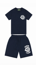 Denim Tears T Shirt And Shorts Set Navy Blue White✔️