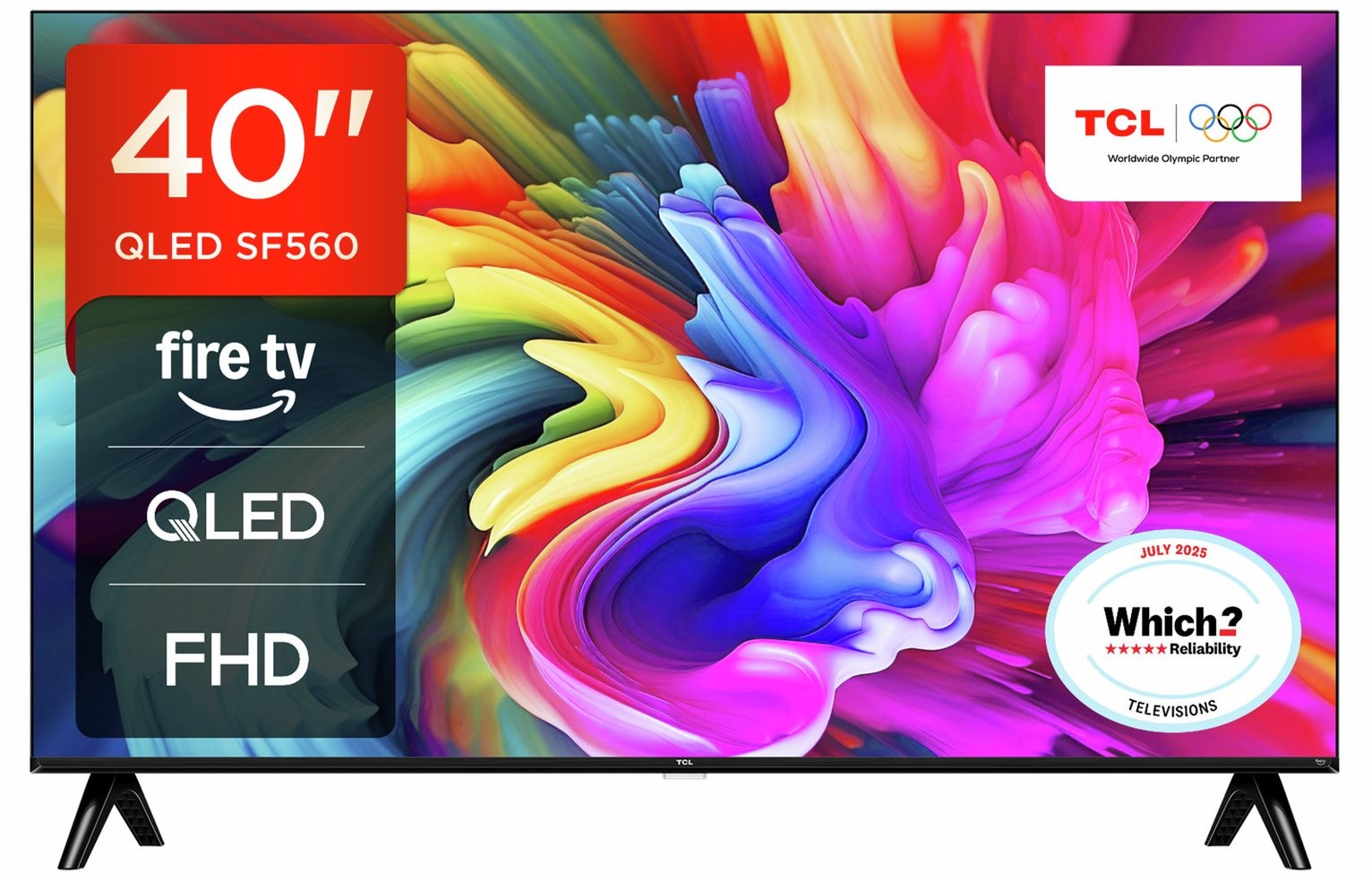 TCL 40 Inch TV SMART QLED Fire TV 40SF560-UK Full HD 1080p HDR Freely TV - Like new