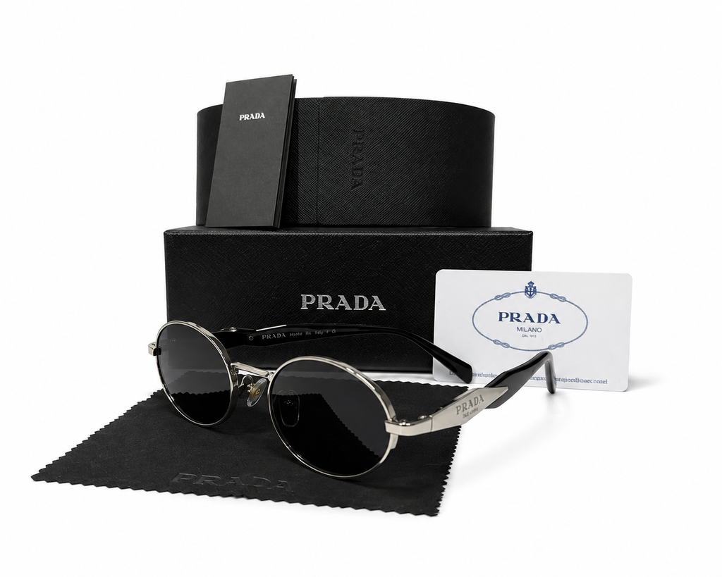 Prada Gold Oval Sunglasses