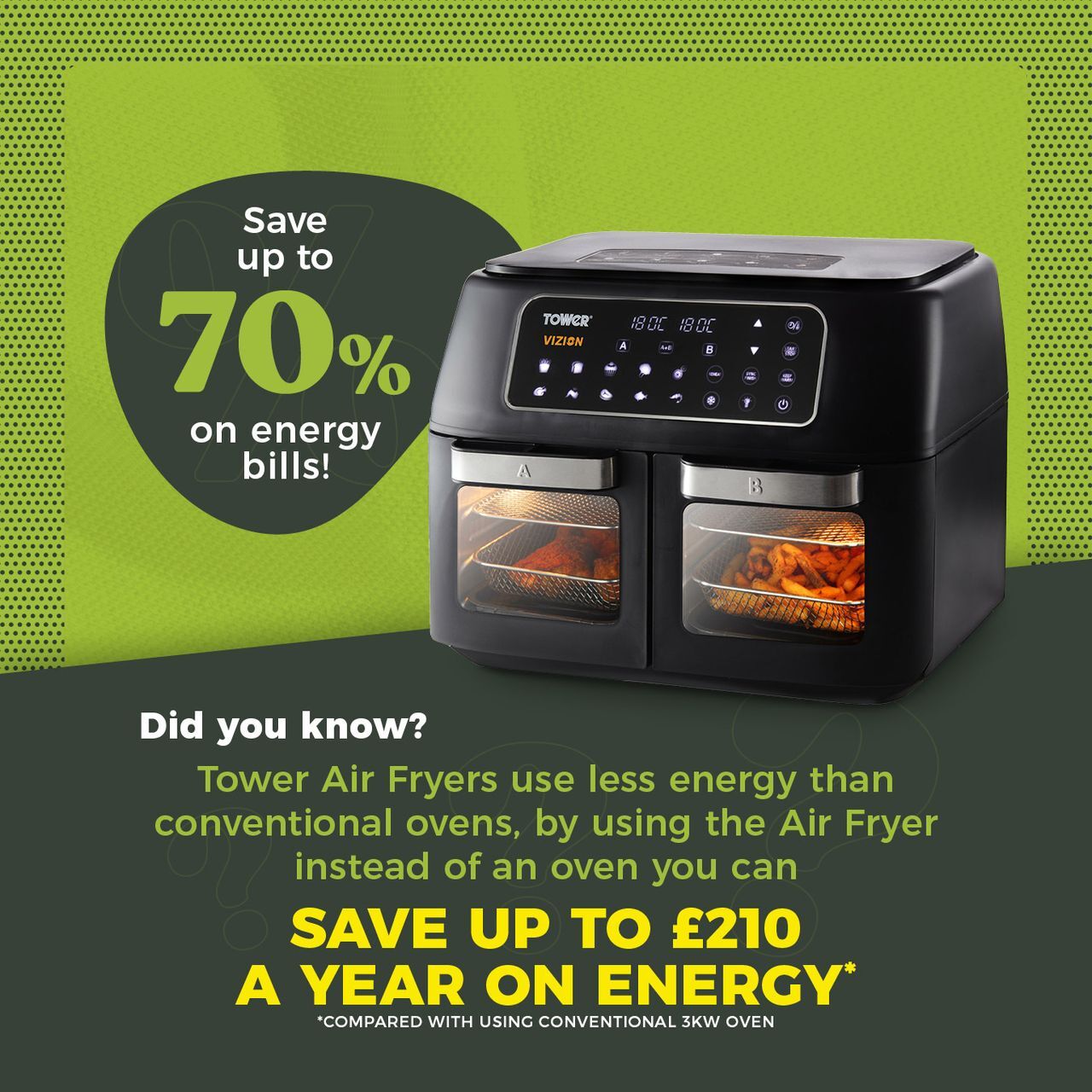 Tower T17102 Air Fryer Free Standing Black - New 🏴