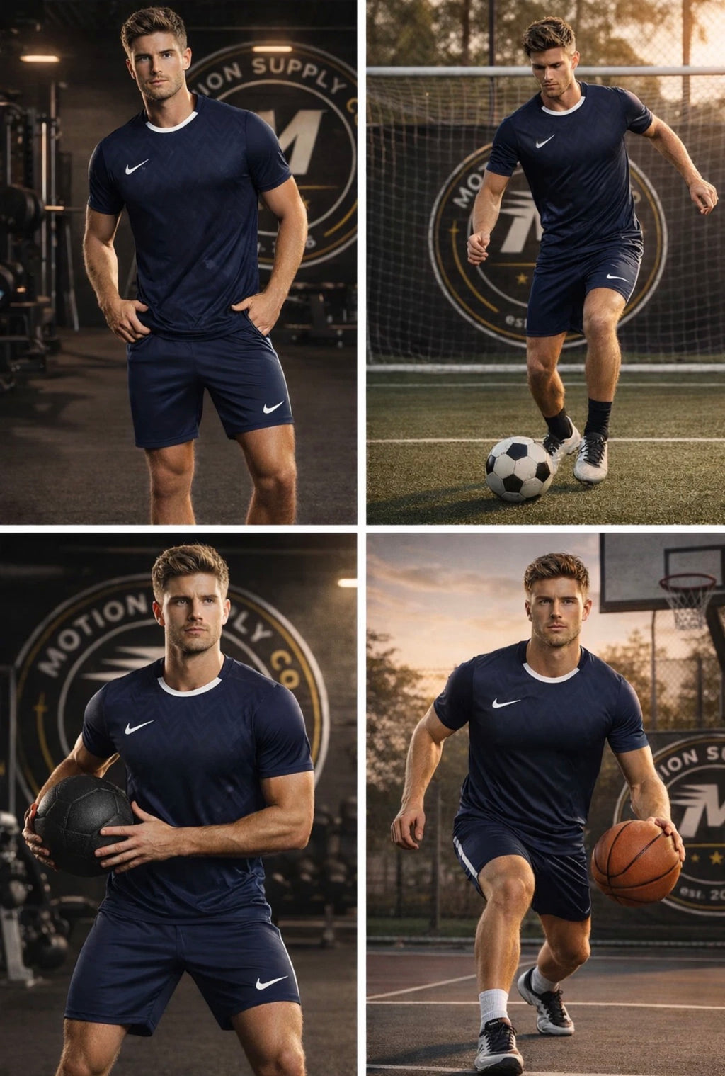 Nike Dri-Fit Set | Men’s T-Shirt & Shorts | Blue/White | Gym/Running | M L XL🏴☑️
