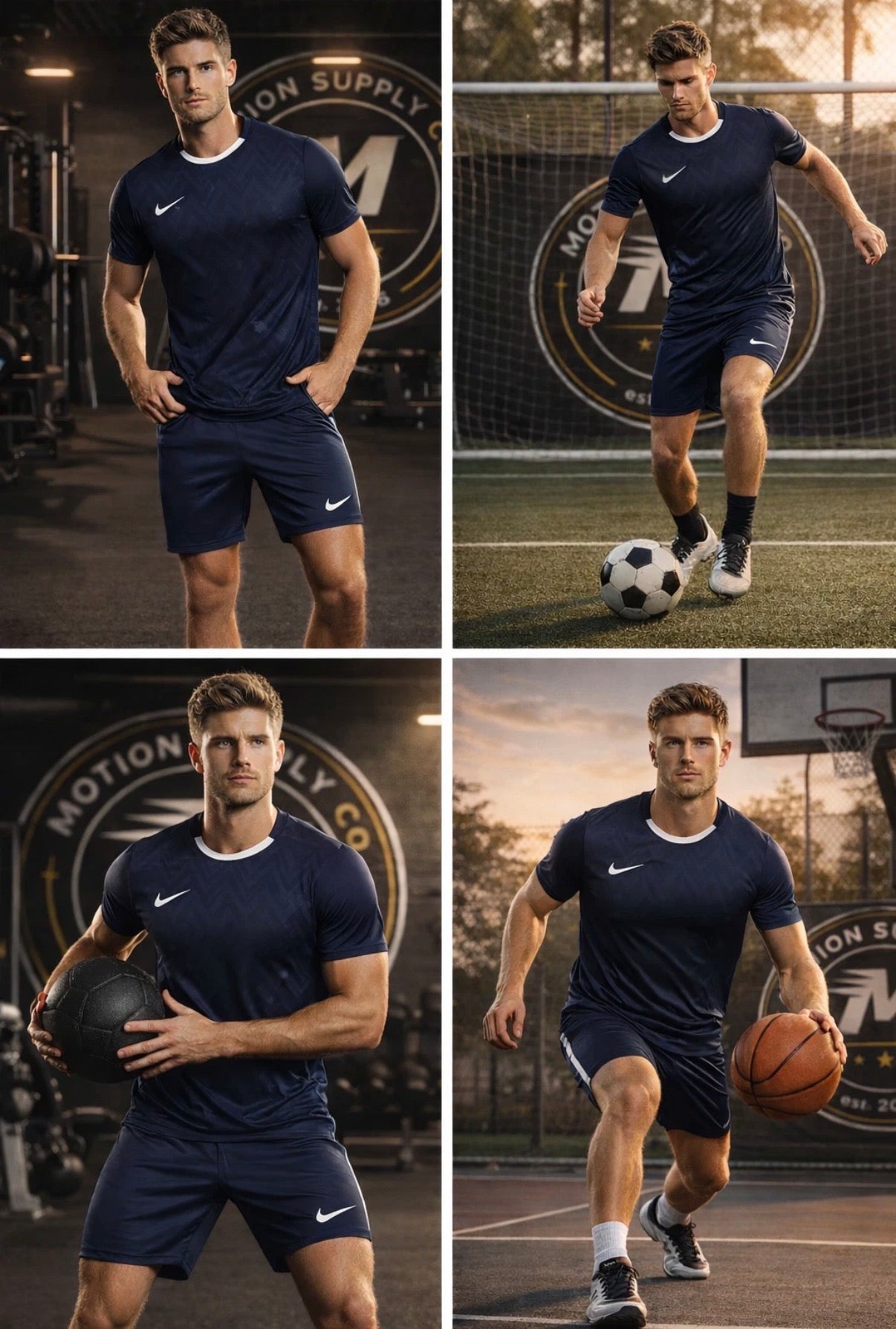 Nike Dri-Fit Set | Men’s T-Shirt & Shorts | Blue/White | Gym/Running | M L XL🏴☑️