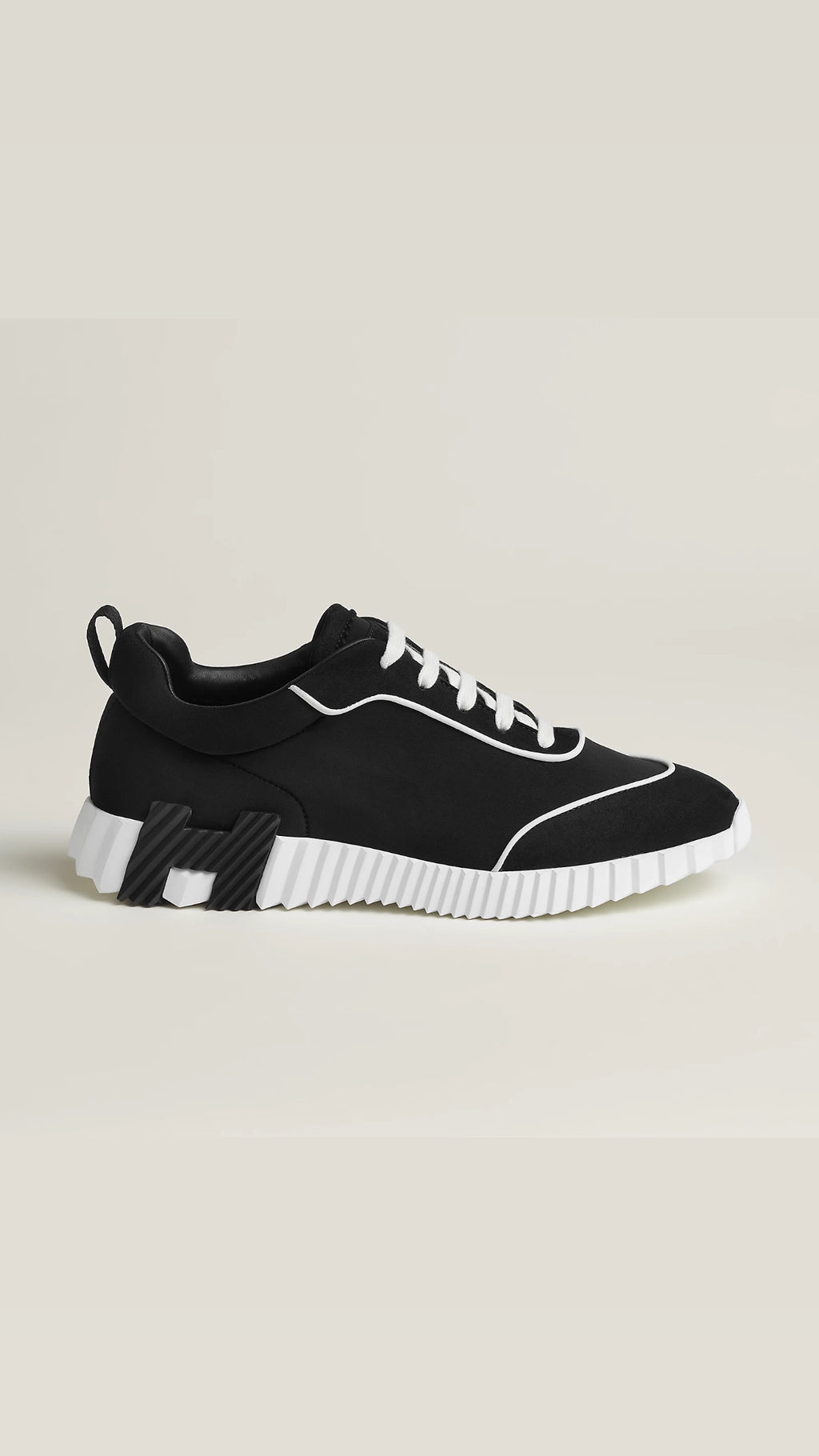 Hermes Bouncing Sneakers Black White Pipe