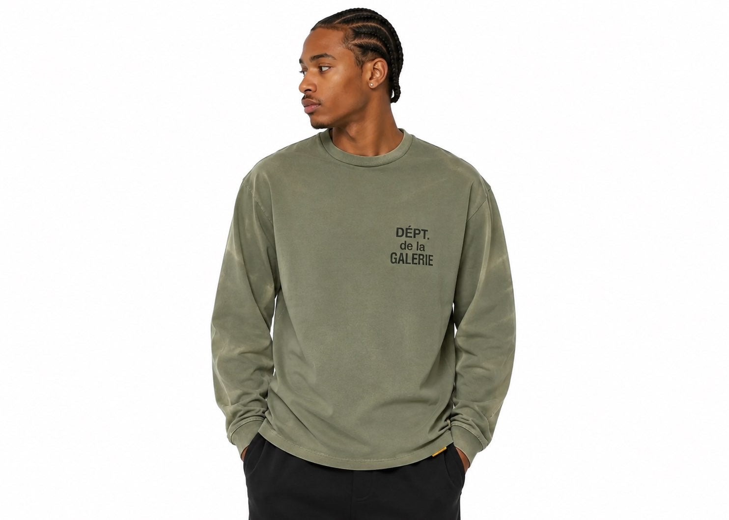Gallery Dept. French Logo Long Sleeve Khaki Green✔️