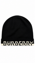 Burberry Logo Wool Beanie in Black & White - Authenticity Guaranteed