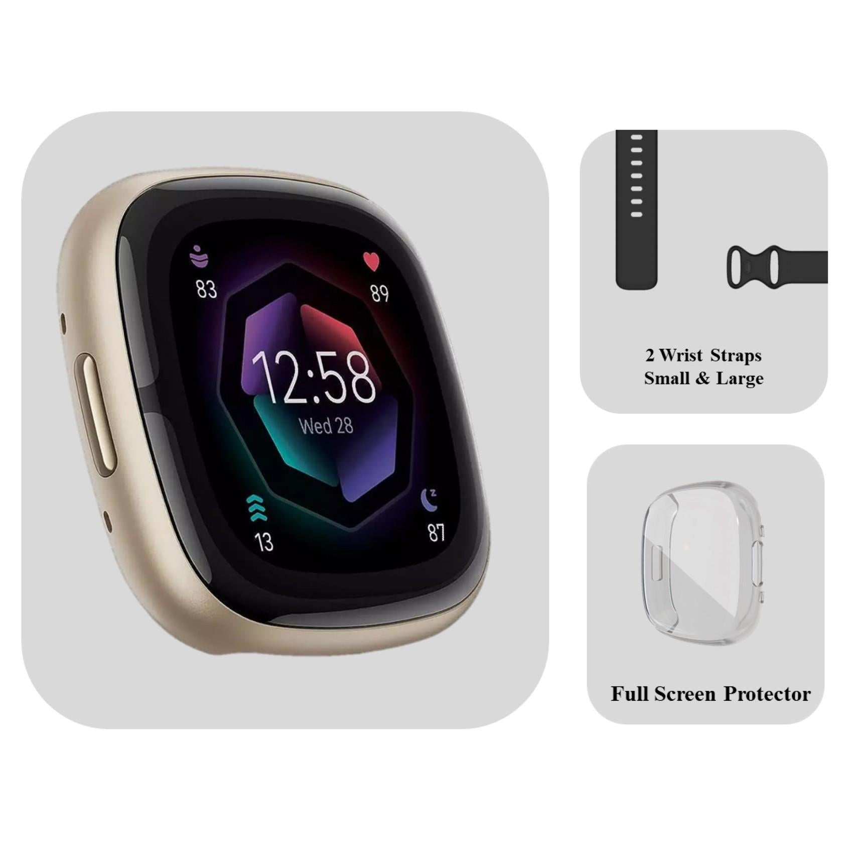 Fitbit Versa 4 Bundle - x2 Wrist Straps, Full Screen Protector - Like new 🏴☑️