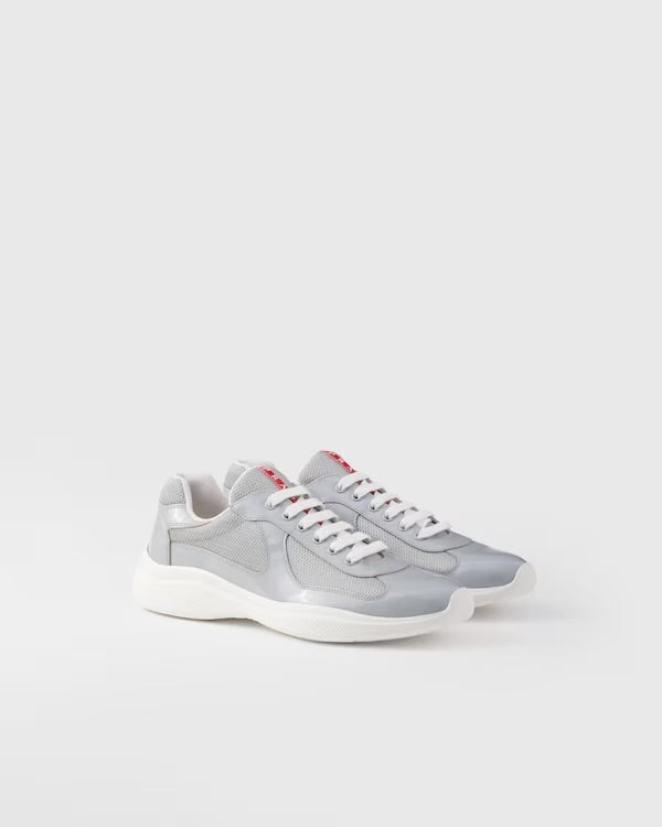 Patent leather and technical fabric Prada America's Cup sneakers