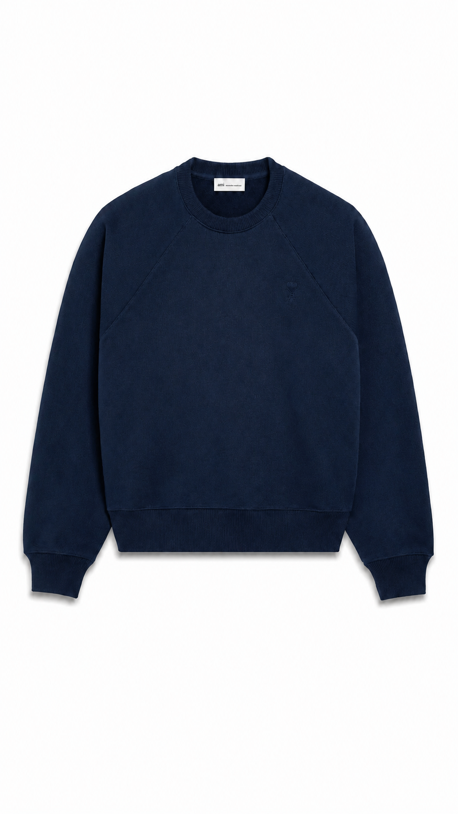 COTTON SWEATSHIRT WITH EMBOSSED AMI DE COEUR - Authenticity Guaranteed