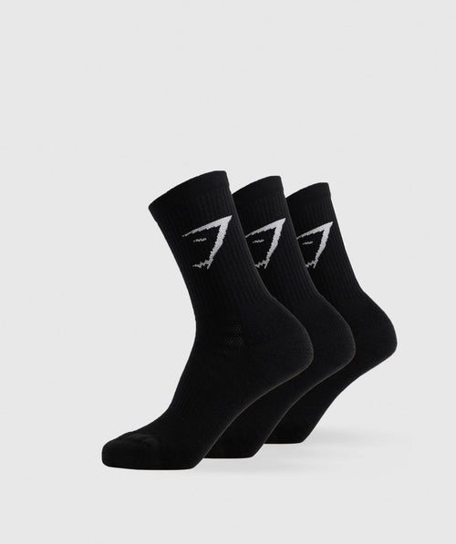 3 Pairs Gymshark Socks Cotton Crew Sports - New 🏴