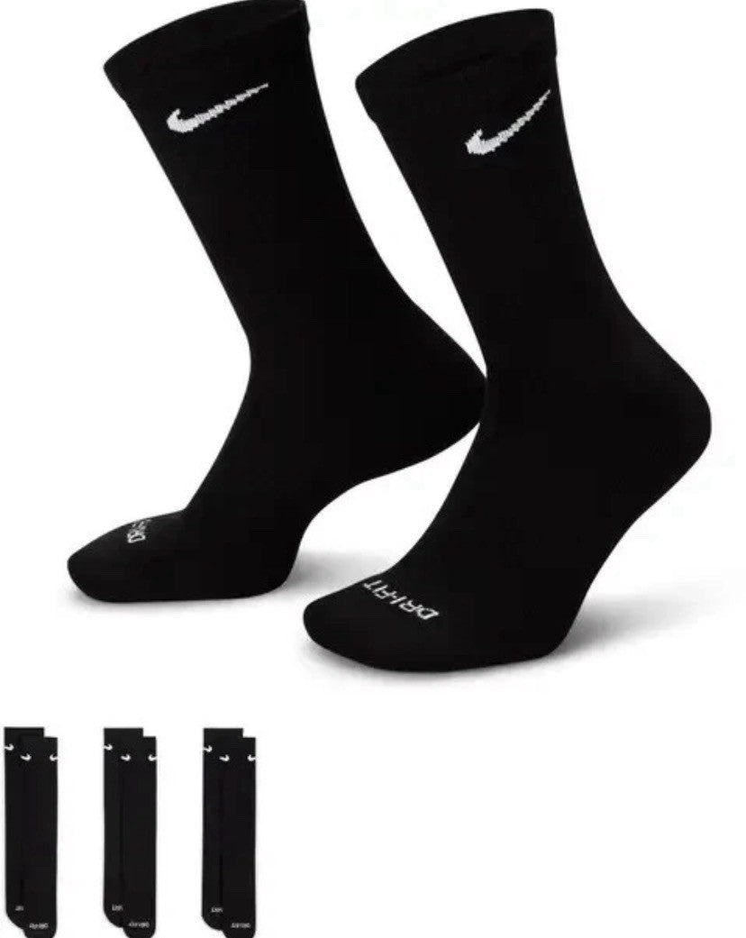 Nike Black Socks Everyday Crew Dri-fit Nike - Brand new 3 Pack 🏴