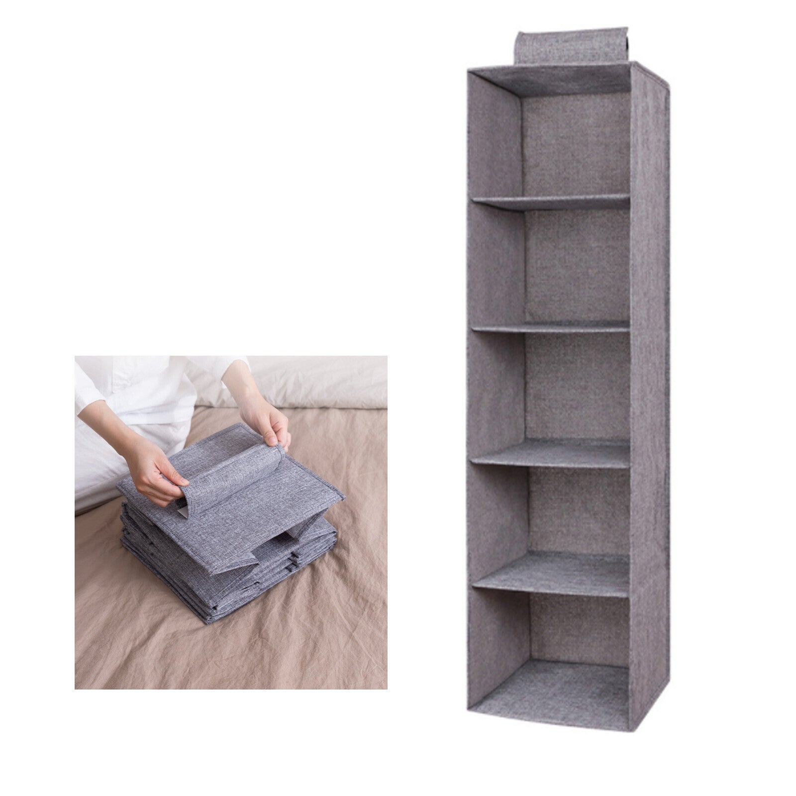 Tidy Hanging Storage Bag Multi-Purpose Wardrobe Shelf for Clothes & Shoes - New 🏴
