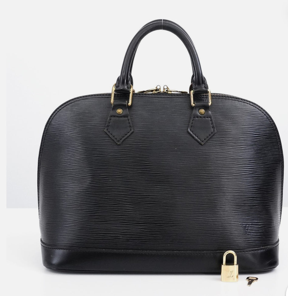 LOUIS VUITTON LV Epi Alma PM M52142 Hand Bag Black☑️
