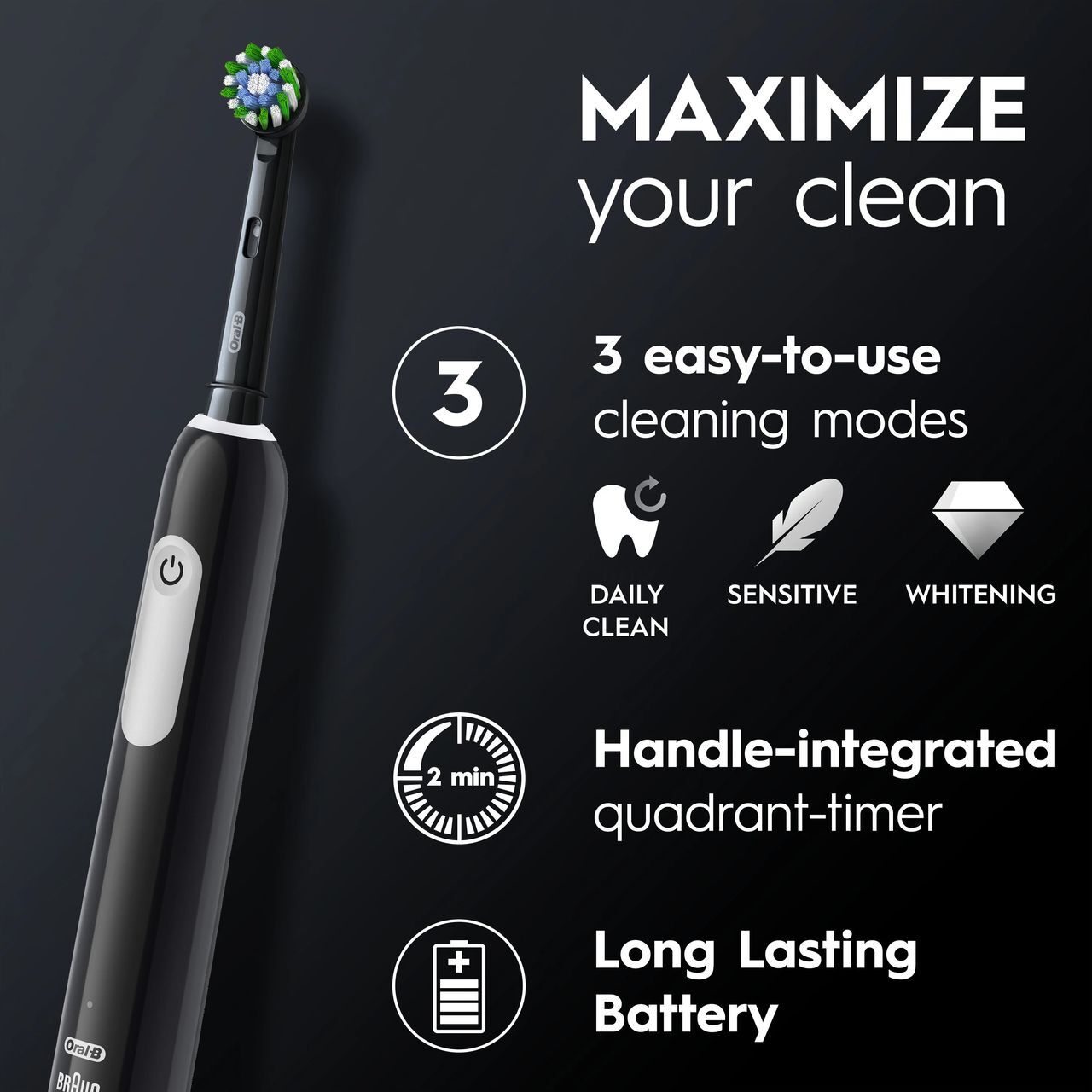 Oral-B Pro 1 Electric Toothbrush With Timer Black - New 🏴