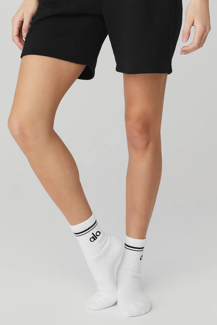 Alo Yoga Half-Crew Throwback Socks White - New 🏴