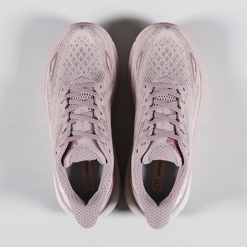 Hoka Clifton 9 Running Trainers Dusty Pink & White 🏴☑️