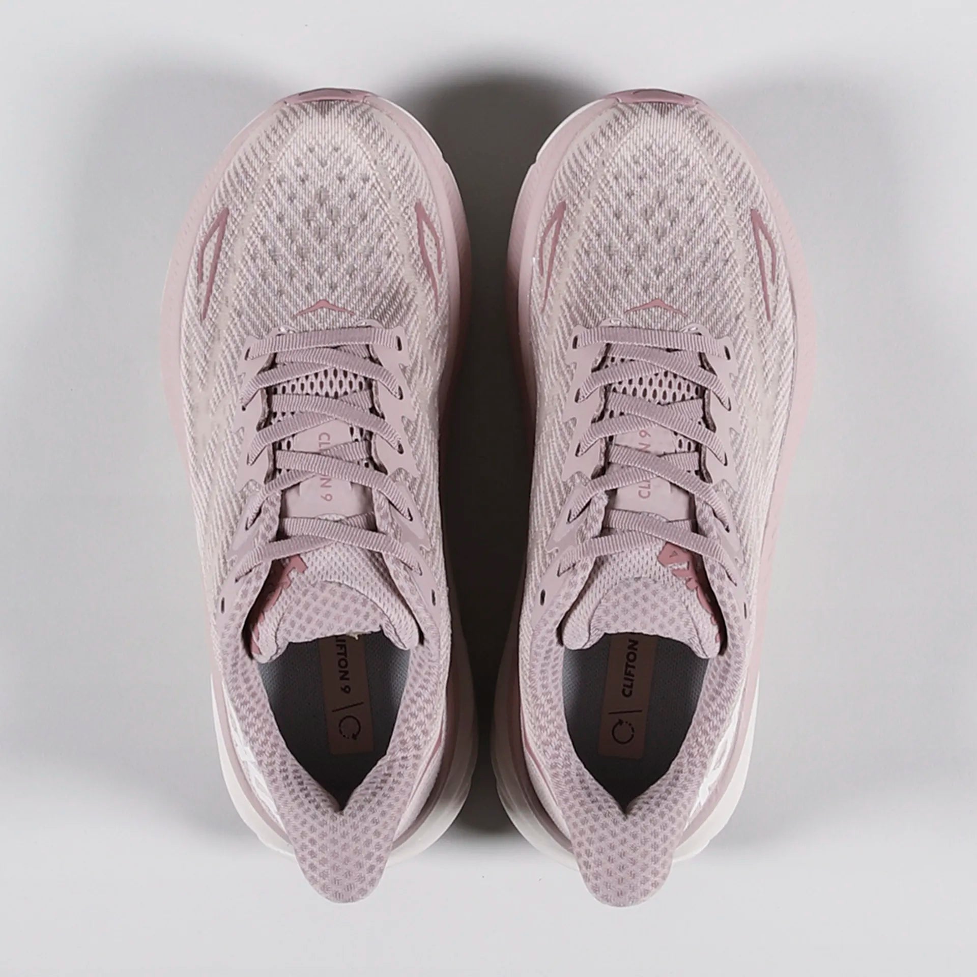 Hoka Clifton 9 Running Trainers Dusty Pink & White 🏴☑️