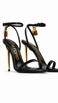 Tom Ford Black Leather Padlock Heel - Authenticity Guaranteed