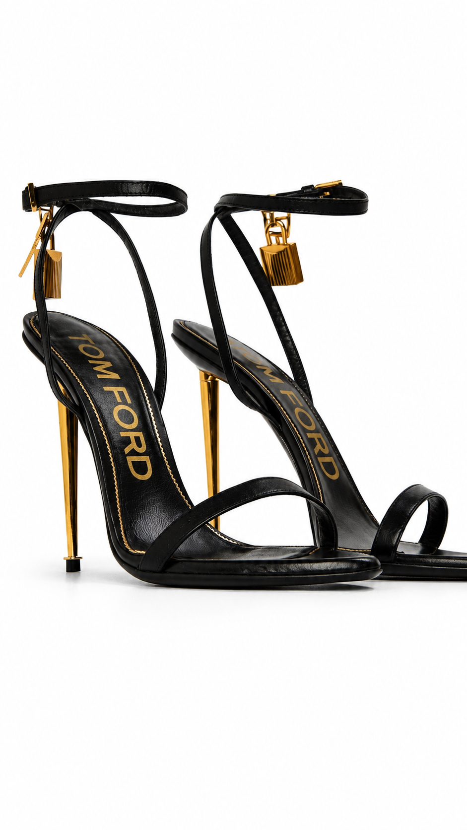 Tom Ford Black Leather Padlock Heel - Authenticity Guaranteed