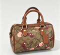 Coach Rowan Satchel Bag In Signature Canvas With Cherry Print