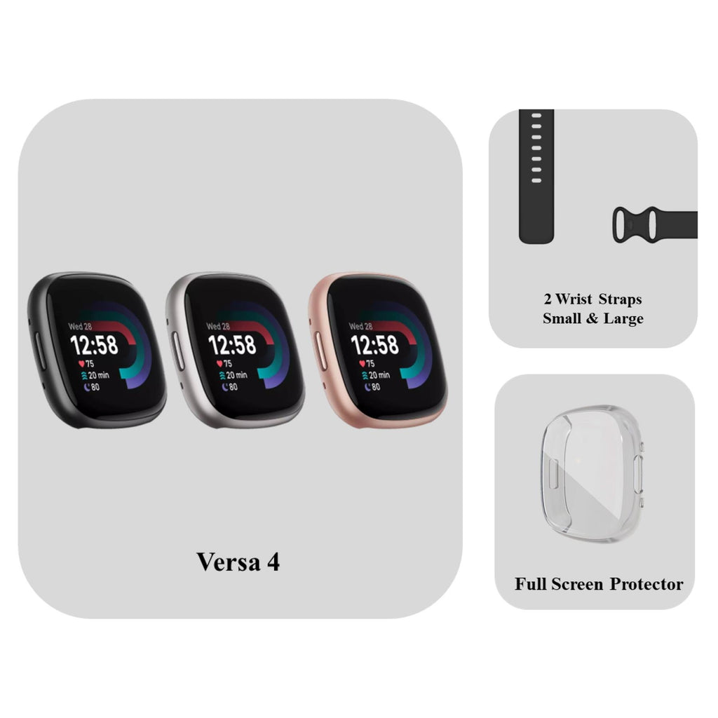 Fitbit Versa 4 Bundle - x2 Wrist Straps, Full Screen Protector - Like new 🏴☑️