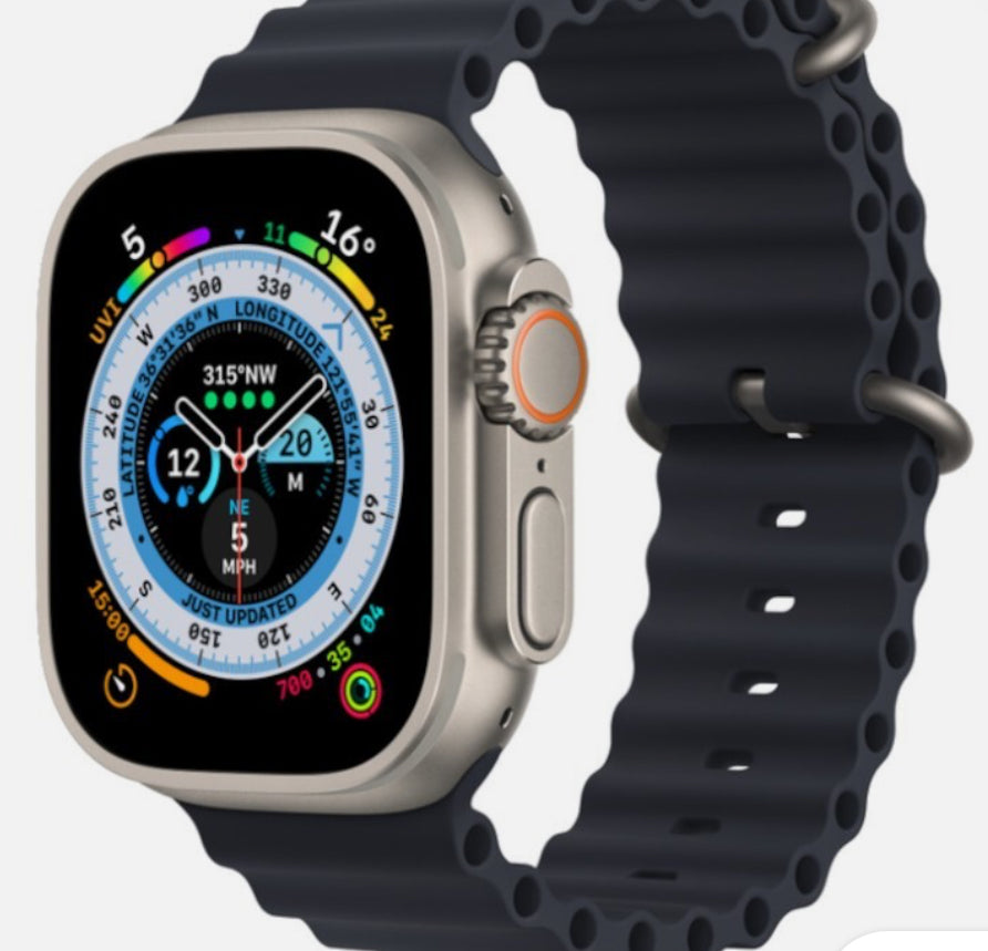 Apple Watch Ultra 49mm Titanium Case, GPS + LTE, Midnight Ocean Band