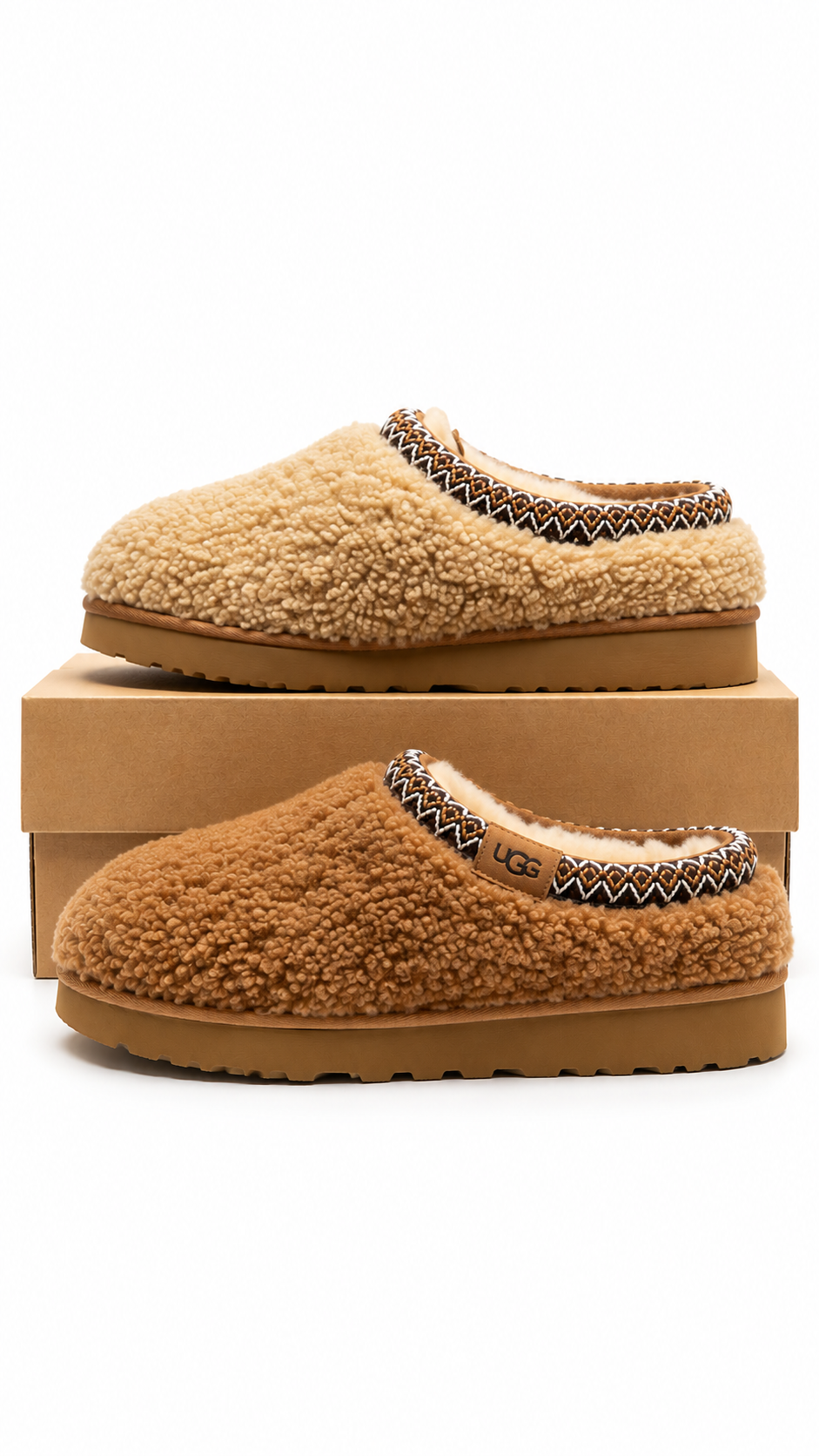 UGG Tasman Maxi Curly Women's Brown Slippers - Authenticity Guaranteed