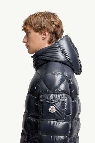 “SALE” Moncler Maya Navy Hooded Short Down Jacket