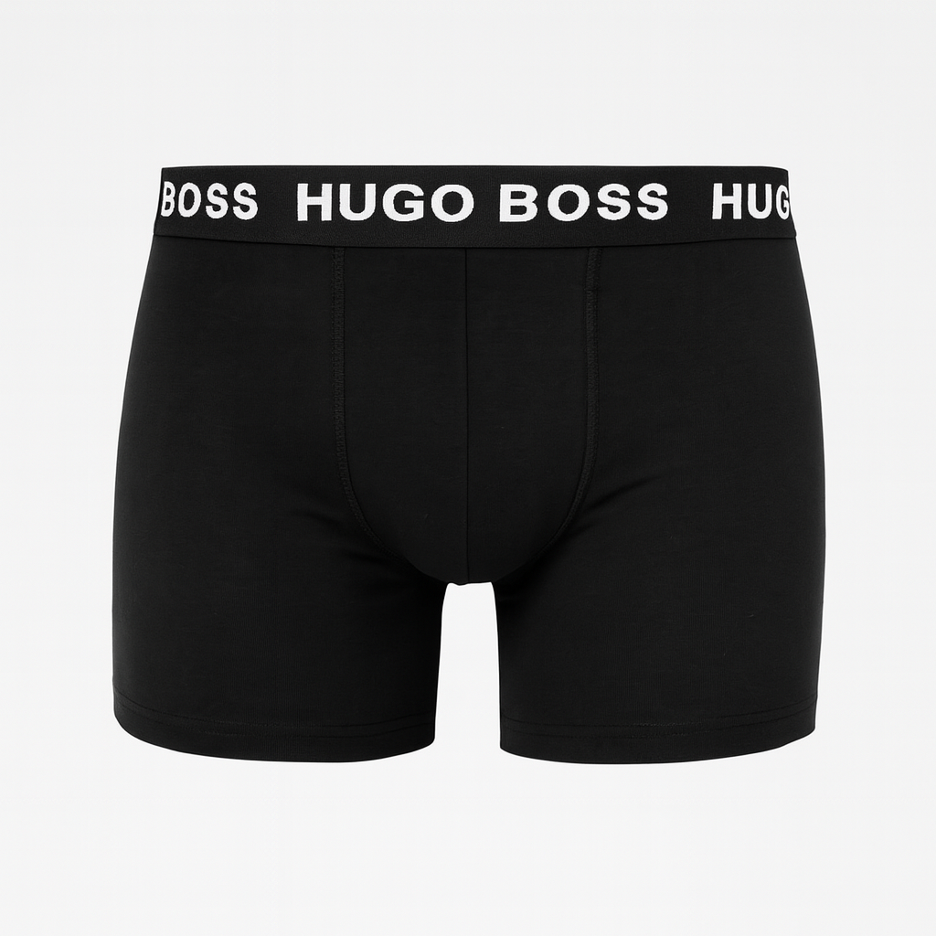 HUGO BOSS MENS BOXERS TRUNKS 3 PACK BLACK/ BLACK/ BLACK CLASSIC FIT - New 🏴