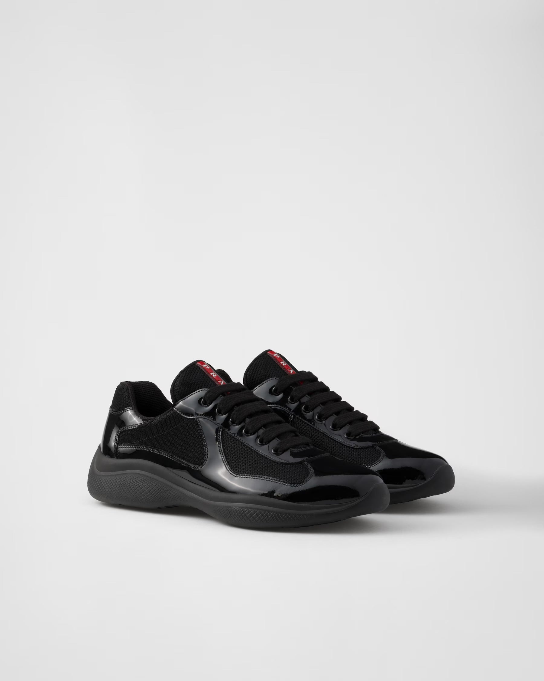 Patent leather and technical fabric Prada America's Cup sneakers 📲